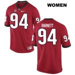 Women's Georgia Bulldogs NCAA #94 Michael Barnett Nike Stitched Red Authentic College Football Jersey XGW1254KW